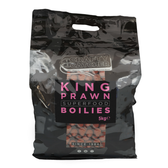 Crafty Cather Superfood King Prawn Boilie 15mm 5kg CARP FISHING BAIT