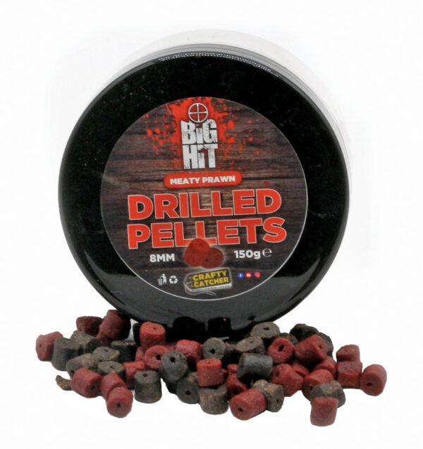 Crafty Catcher Meaty Prawn Drilled Pellets 8mm/14mm 150g