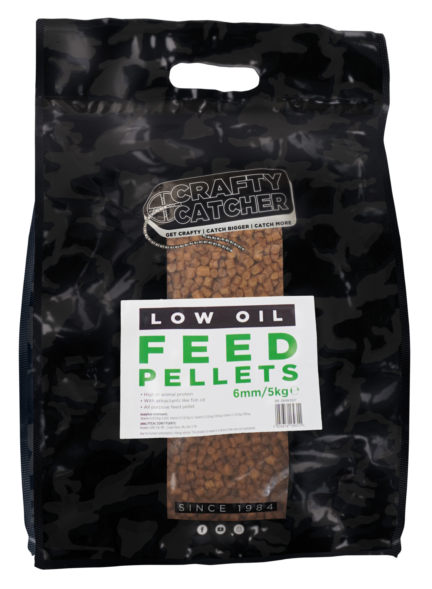 Copdock Angling Low Oil Feed Pellets 6mm 5kg